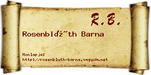 Rosenblüth Barna névjegykártya
